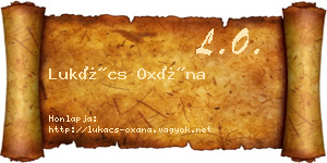 Lukács Oxána névjegykártya